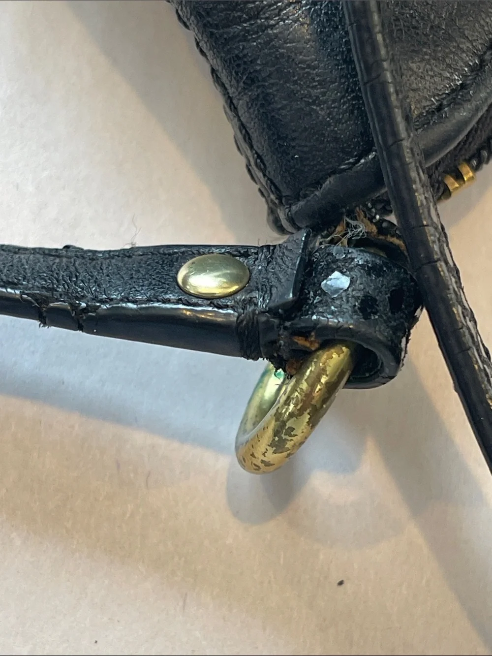 Coach Black Leather Crossbody with Gold Hardware